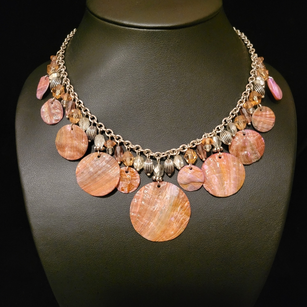 Estate Lia Sophia Abalone Shell Necklace - Picture 2 of 5